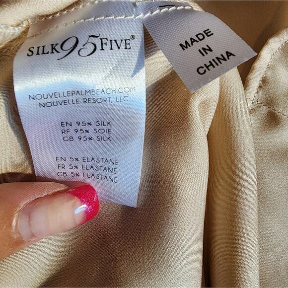 NOUVELLE SILK95FIVE TAUPE BLOUSE SIZE XSMALL RETAIL $330 - Picture 9 of 9